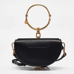 Chloe Black Leather Small Nile Bracelet Minaudiere Bag