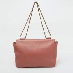 Chloe Peach Pink Leather Large Elsie Chain Shoulder Bag
