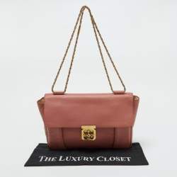 Chloe Peach Pink Leather Large Elsie Chain Shoulder Bag