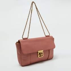 Chloe Peach Pink Leather Large Elsie Chain Shoulder Bag