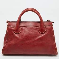 Chloe Red Leather Front Pocket Edith Satchel