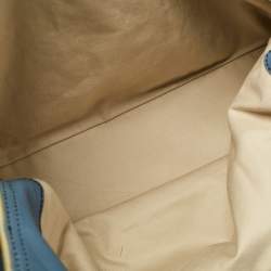 Pre Owned Chloe Blue Leather Studded Logo Patsy Tote