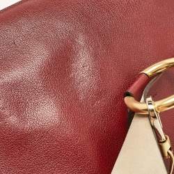 Chloe Red Leather Medium Faye Shoulder Bag