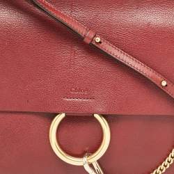 Chloe Red Leather Medium Faye Shoulder Bag