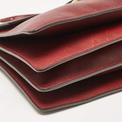 Chloe Red Leather Medium Faye Shoulder Bag