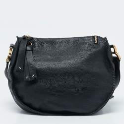 Pre Owned Chloe Black Leather Medium Marcie Crossbody Bag