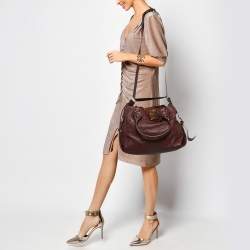 Pre Owned Chloe Burgundy Leather  Large Paddington Shoulder Bag