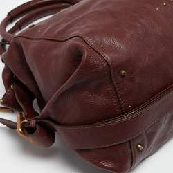 Pre Owned Chloe Burgundy Leather  Large Paddington Shoulder Bag