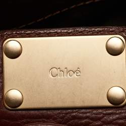 Pre Owned Chloe Burgundy Leather  Large Paddington Shoulder Bag