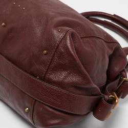 Pre Owned Chloe Burgundy Leather  Large Paddington Shoulder Bag