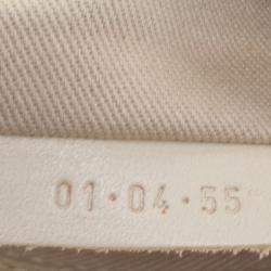 Pre Owned Chloe Cream Canvas Multi Stone Embellished Shoulder Bag