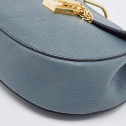 Pre Owned Chloe Blue Leather Medium Drew Shoulder Bag