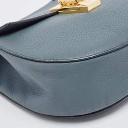 Pre Owned Chloe Blue Leather Medium Drew Shoulder Bag