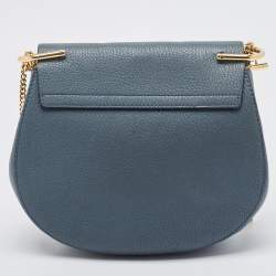 Pre Owned Chloe Blue Leather Medium Drew Shoulder Bag