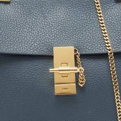 Pre Owned Chloe Blue Leather Medium Drew Shoulder Bag