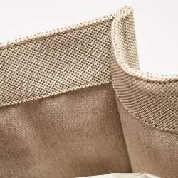Pre Owned Chloe Beige/Brown Canvas and Leather Large Woody Tote