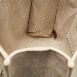 Pre Owned Chloe Beige/Brown Canvas and Leather Large Woody Tote