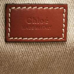 Pre Owned Chloe Beige/Brown Canvas and Leather Large Woody Tote
