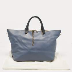 Chloe Two Tone Blue Leather Large Baylee Tote