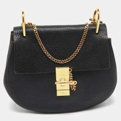 Chloe Black Leather Medium Drew Shoulder Bag