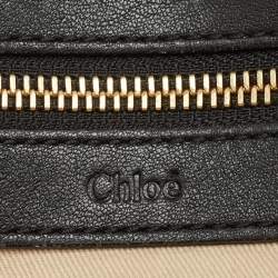 Chloe Black/Beige Leather Medium Ethel Satchel