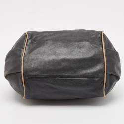 Chloe Black/Beige Leather Medium Ethel Satchel
