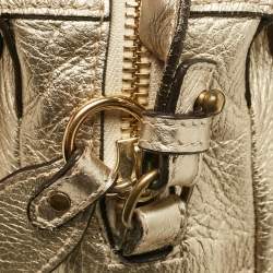 Pre Owned Chloe Light Gold Leather Medium Paraty Bag