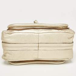 Pre Owned Chloe Light Gold Leather Medium Paraty Bag