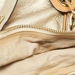 Pre Owned Chloe Light Gold Leather Medium Paraty Bag