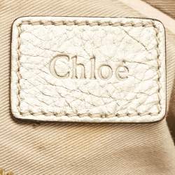 Pre Owned Chloe Light Gold Leather Medium Paraty Bag