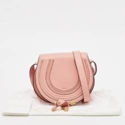 Chloe Light Pink Leather Mini Marcie Crossbody Bag