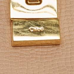 Pre Owned Chloe Peach/Brow Leather Medium Drew Shoulder Bag