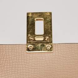 Pre Owned Chloe Peach/Brow Leather Medium Drew Shoulder Bag