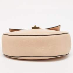 Pre Owned Chloe Peach/Brow Leather Medium Drew Shoulder Bag