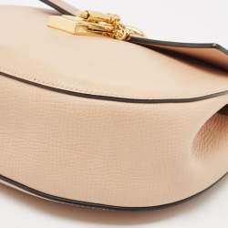 Pre Owned Chloe Peach/Brow Leather Medium Drew Shoulder Bag