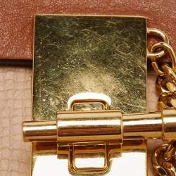 Pre Owned Chloe Peach/Brow Leather Medium Drew Shoulder Bag
