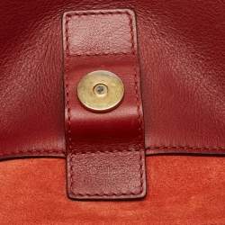 Pre Owned Chloe Burgundy Leather and Suede Medium Milo Tote