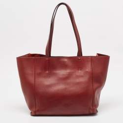 Pre Owned Chloe Burgundy Leather and Suede Medium Milo Tote