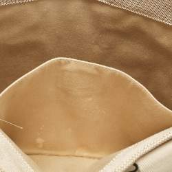 Chloe Beige/Brown Canvas and Leather Medium Woody Tote