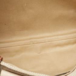 Chloe Beige/Brown Canvas and Leather Medium Woody Tote