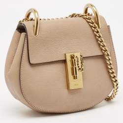 Chloe Beige Leather Small Drew Shoulder Bag