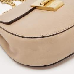 Chloe Beige Leather Small Drew Shoulder Bag