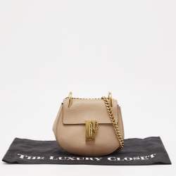 Chloe Beige Leather Small Drew Shoulder Bag