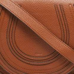 Pre Owned Chloe Brown Leather Small Marcie Saddle Bag