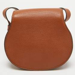 Pre Owned Chloe Brown Leather Small Marcie Saddle Bag