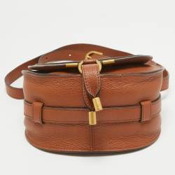 Pre Owned Chloe Brown Leather Small Marcie Saddle Bag