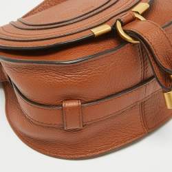 Pre Owned Chloe Brown Leather Small Marcie Saddle Bag