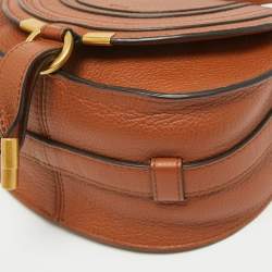 Pre Owned Chloe Brown Leather Small Marcie Saddle Bag