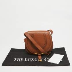 Pre Owned Chloe Brown Leather Small Marcie Saddle Bag