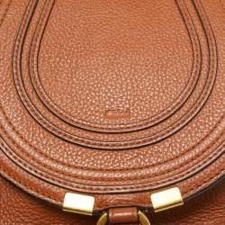 Pre Owned Chloe Brown Leather Small Marcie Saddle Bag